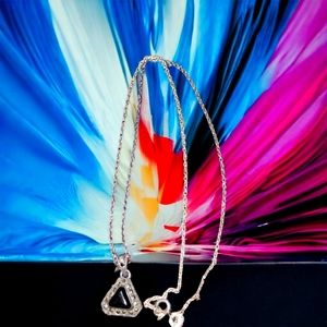 Gorgeous mid-century sterling silver and black onyx necklace with diamond chips